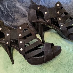 Black strappy heels
